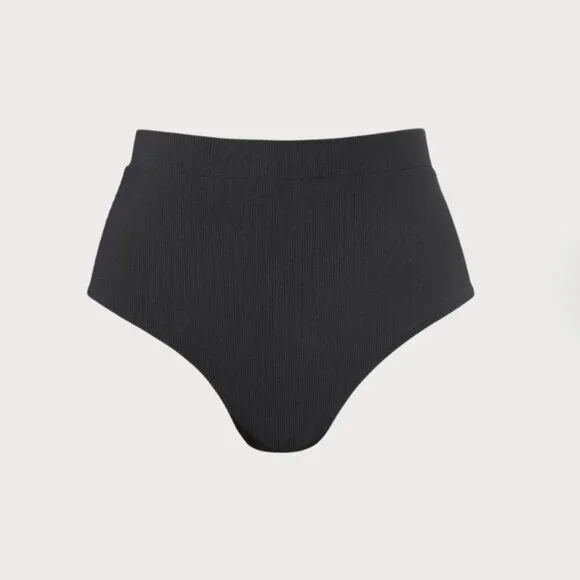 BERLOOK Black Cutout Ribbed Plus Size Bikini Top AND Ribbed Plus Size BOTTOM 17 - Picture 11 of 16